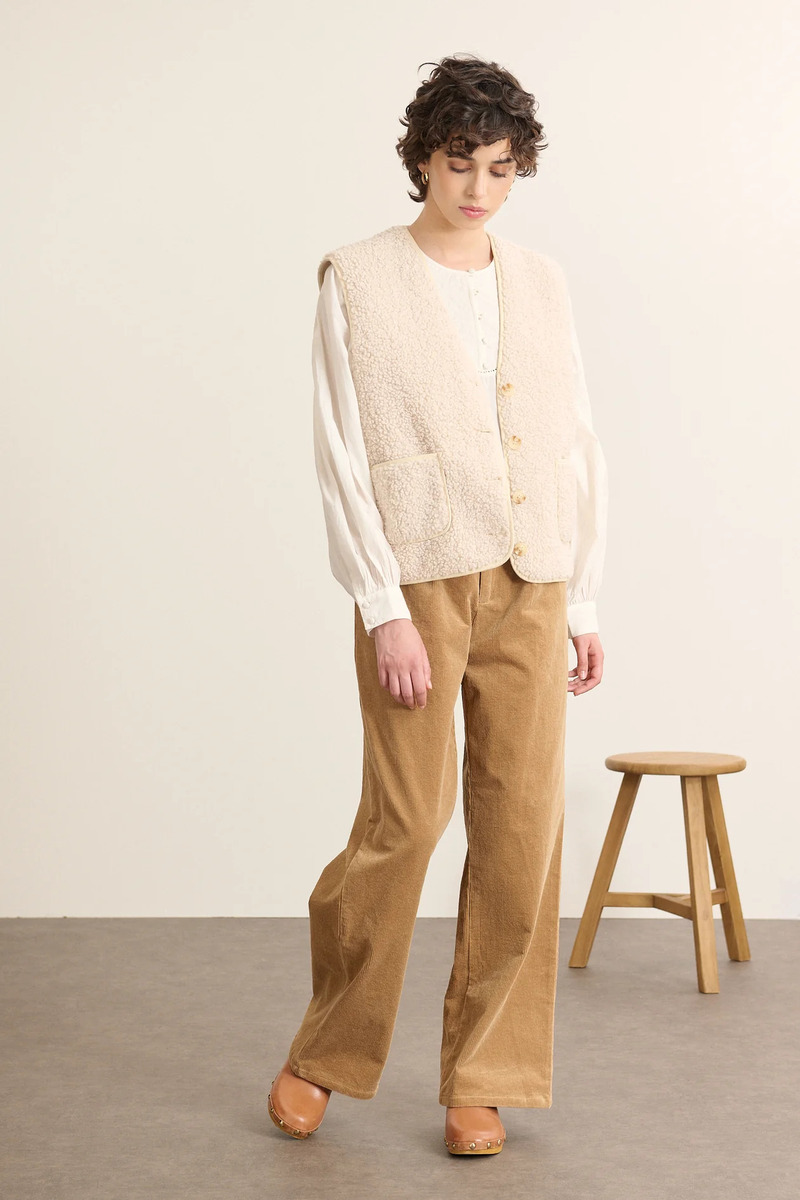 CHALECO BORREGUILLO POLA COLOR CRUDO 3